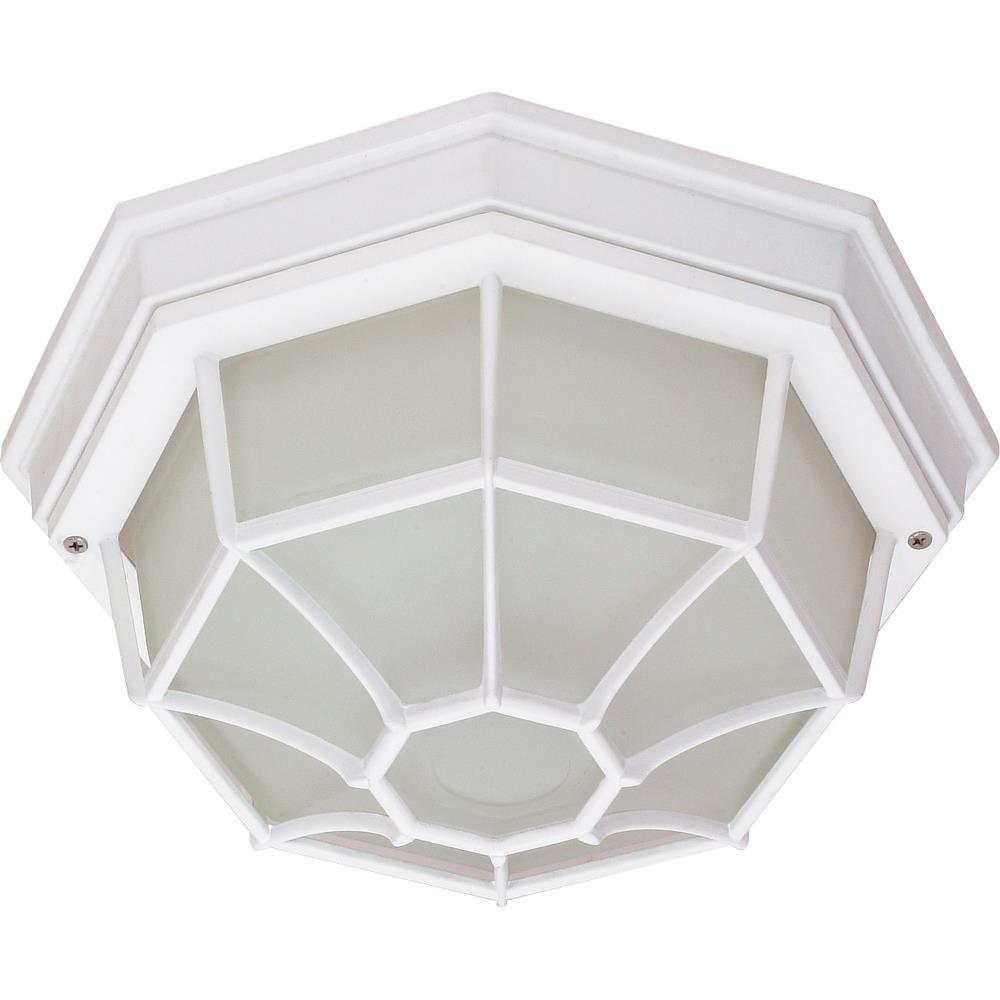 Nuvo Lighting 60/534  1 Light - 12" - Ceiling Spider Cage Fixture - Die Cast; Glass Lens in White Finish